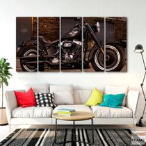 Quadro Decorativo Moto Vintage 5 peças 140x65