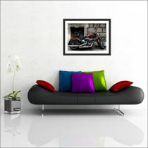 Quadro Decorativo Moto Vintage Retrô Antiga Decorações Com Moldura Quadro Decorativo Moto Vintage Retrô Antiga Decorações Com Moldura