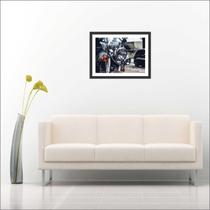 Quadro Decorativo Moto Vintage Retrô Antiga Decorações Com Moldura