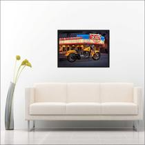 Quadro Decorativo Moto Vintage Retrô Decorações Com Moldura Quadro Decorativo Moto Vintage Retrô Decorações Com Moldura