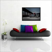 Quadro Decorativo Moto Vintage Retrô Decorações Com Moldura - Vital Quadros