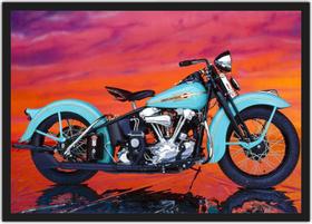 Quadro Decorativo Motos Antigas Motocicletas Vintage Retrô Decorações Com Moldura G06