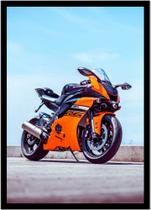 Quadro Decorativo Motos Veículos Motocicleta Esporte Oficinas Lojas Salas Quartos Com Moldura RC018