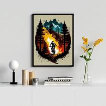 Quadro Decorativo Mountain Bike Aquarela 33x24cm Quadro Decorativo Mountain Bike Aquarela 33x24cm