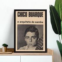 Quadro Decorativo Mpb Reportagem Chico 45X34Cm