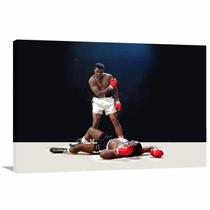 Quadro decorativo Muhammad Ali Luta com Tela em Tecido