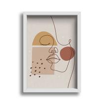 Quadro Decorativo Mulher Abstrat Lineart Rosto Boho A3 42x30