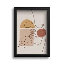 Quadro Decorativo Mulher Abstrat Lineart Rosto Boho A3 42x30