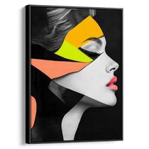 Quadro decorativo Mulher Abstrata em Perfil de Cores Divergentes - Art Canvas