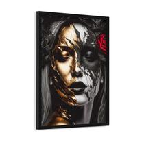 Quadro Decorativo Mulher Arte Beleza Golden Black 02 60x40cm