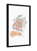 Quadro decorativo - mulher arte minimalista flor