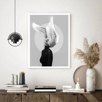 Quadro Decorativo Mulher Asas Cabeça - 70x50cm Quadro Decorativo Mulher Asas Cabeça - 70x50cm