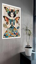 Quadro Decorativo Mulher Borboleta Chave - 70X50Cm Quadro Decorativo Mulher Borboleta Chave - 70X50Cm