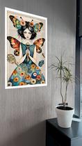 Quadro Decorativo Mulher Borboleta Chave - 70x50cm Quadro Decorativo Mulher Borboleta Chave - 70x50cm
