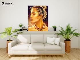 Quadro Decorativo Mulher Dourada Canvas 60x90 - Foto Pulista