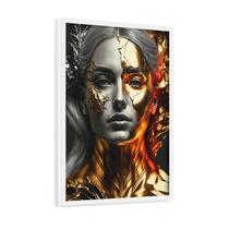 Quadro Decorativo Mulher Expressão Golden Black 01 60x40cm