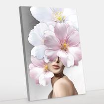 Quadro Decorativo Mulher Flores Canvas 50x70 - Foto Paulista Quadro Decorativo Mulher Flores Canvas 50x70 - Foto Paulista