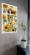 Quadro Decorativo Mulher Girassol - 70x50cm
