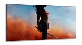Quadro Decorativo Mulher Maravilha em Tecido Canvas 130x60