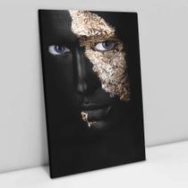Quadro Decorativo Mulher Olhos Dourados em tela Canvas Quadro Decorativo Mulher Olhos Dourados em tela Canvas