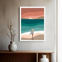 Quadro Decorativo Mulher Onda Sunset - 70x50cm