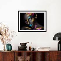 Quadro Decorativo Mulher Ouro Zuri Moldura Preta