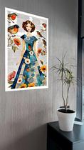 Quadro Decorativo Mulher Pássaros - 70X50Cm