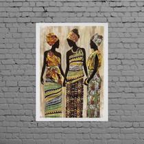 Quadro Decorativo Mulheres Africanas 24x18cm