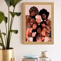 Quadro Decorativo Mulheres Diversidade 33x24cm - com vidro Quadro Decorativo Mulheres Diversidade 33x24cm - com vidro