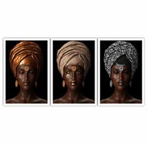 Quadro Decorativo Mulheres Negras Turbante 60x40 Sala Quarto