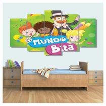 Quadro Decorativo Mundo Bita 130x63 em tecido