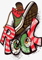 Quadro Decorativo Musical TÊNis Rock Modelo 093 30x20 Mdf Madeira Adesivada