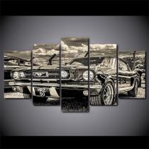 Quadro Decorativo Mustang Carro Antigo 5 Peças 115x60cm