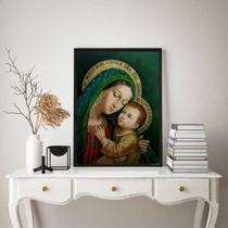 Quadro Decorativo N.S. Bom Conselho 33x24cm - Preto+Vidro