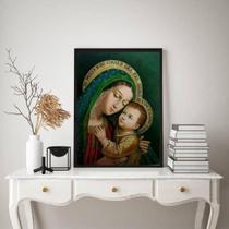 Quadro Decorativo N.S. Bom Conselho 33x24cm - Preto+Vidro
