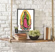 Quadro Decorativo N. Senhora Guadalupe 33X24 C/Vidro Preta
