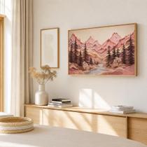 Quadro Decorativo N247 140X80cm - Panorâmico - Montanhas Vale Rosa - Madeira Clara - Rollflex Quadro Decorativo N247 140X80cm - Panorâmico - Montanhas Vale Rosa - Madeira Clara - Rollflex