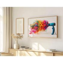 Quadro Decorativo N56 105X60cm - Panorâmico Secador Explosão de Cores - Madeira Clara - Rollflex Quadro Decorativo N56 105X60cm - Panorâmico Secador Explosão de Cores - Madeira Clara - Rollflex
