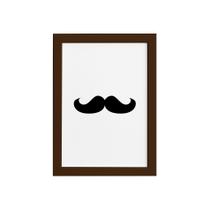 Quadro Decorativo Namorados Bigode Moldura Marrom 22x32cm