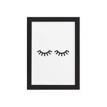 Quadro Decorativo Namorados - Cílios Moldura Preta 22x32cm Quadro Decorativo Namorados - Cílios Moldura Preta 22x32cm