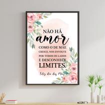 Quadro Decorativo Não Há Amor Como o de Mãe 45x34cm - com vidro Quadro Decorativo Não Há Amor Como o de Mãe 45x34cm - com vidro