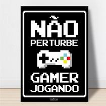 Quadro Decorativo Não Perturbe Gamer Jogando Auto Colante Quadro Decorativo Não Perturbe Gamer Jogando Auto Colante