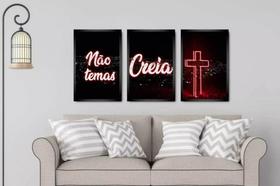 Quadro decorativo Não Temas Creia Cruz "