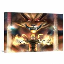 Quadro decorativo Naruto e Kurama Artístico Tela em Tecido