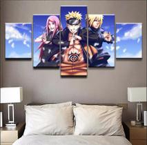 Quadro Decorativo Naruto Shipuden Hokage 5 Peças 115x60cm