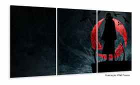 Quadro Decorativo Naruto - Uchiha Itachi - Tela Em Tecido 120x60 3 peças