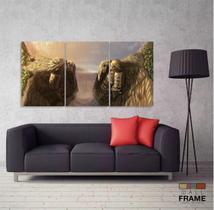 Quadro Decorativo Naruto Vale Do Fim Mosaico Tecido 3 Peças 120 x 60 cm