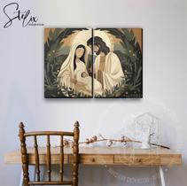 Quadro Decorativo Natal Cristão Presépio Maria José Jesus Decoração Natalina