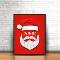 Quadro Decorativo Natal Papai Noel Hohoho 45X34cm Branca Quadro Decorativo Natal Papai Noel Hohoho 45X34cm Branca