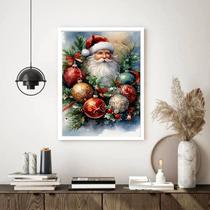 Quadro Decorativo Natalino Papai Noel - 70x50cm